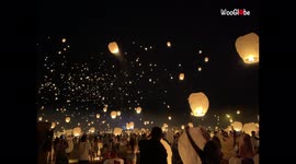 Stunning scenes as hundreds of lanterns float into night sky above Dallas