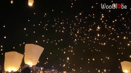'People release hundreds of lanterns into the sky while attending 'The Lights' Festival'