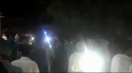 Pandemonium of people near the hospital after the 5.7 magnitude earthquake in Harnai, Pakistan