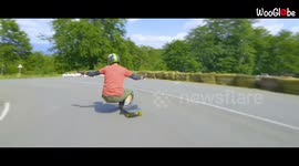 Longboarder completes INSANE run down gnarly Transylvanian mountain
