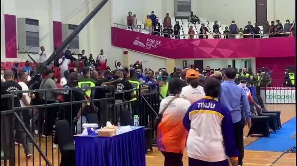 Chaos in the Boxing Arena at the National Sports Week in Papua