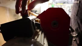 Carpenter carves wooden razor, brush and stand to form DIY shave set