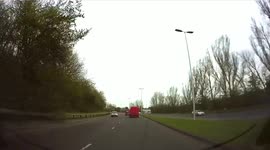 Van secures a face panel to the roof with a bungee and when he speeds up the panel flies off