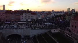 Drone footage of the protest in Warsaw against Poland's exit from the EU