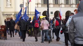 Poles In Warsaw protest against Poland's decision to leave the EU