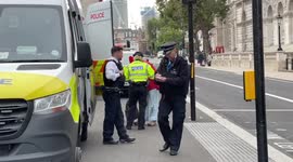 Police make first arrest in Greenpeace protest in front of Downing Street