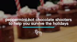 Peppermint Hot Chocolate Shooters That'll Be a Holiday Party Hit
