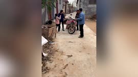 Girl cries sadly as grandmother sells puppy that she raises for two years