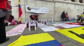 Colombians in London hold a vigil for the victims of state violence
