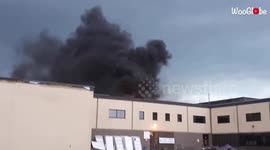 'Mont-Bleu High School on fire after getting struck by lightning (09/21/2018)'