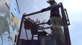 Artists paint giant street art mural of a MERMAID in Thailand