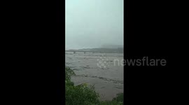 Acaponeta River in Nayarit, Mexico after hurricane Pamela