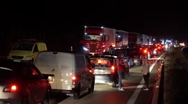 Hundreds of trucks stuck as severe weather cuts longest motorway in Greece
