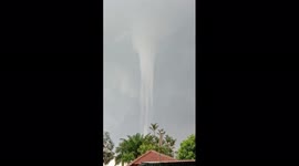 Impressive-looking tornado seen over sea by residents in Indonesia's scenic Batam City