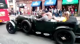 Jason Momoa was spotted cruising around London - in his convertible Bentley reportedly worth £250k