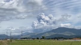 Newsflare Edit - Japan: Mount Aso Volcano Erupts, Spews Thick Volcanic Ash Into The Sky