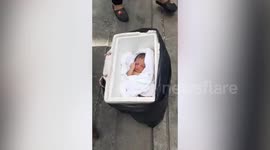 Abandoned newborn baby found in foam box in Bangkok red-light district