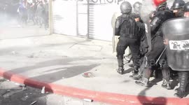 Stockshots of violent protests during the day in Guatemala City, Guatemala