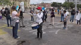 Shotckshots of Guatemalan protest during Covid-19 pandemic in Guatemala City