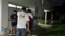 Gruesome moment huge python is caught after eating a cat