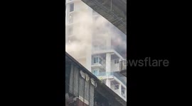 Massive fire at 60-storey residential building in Mumbai, India