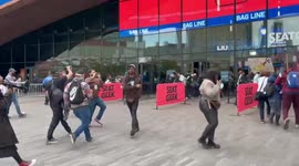 Kyrie Irving: Watch moment protesters break through Barclay Center's outer perimeter and rush entrance