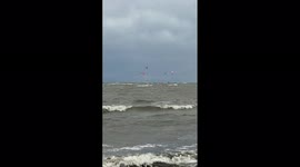 Canada: Kite Surfers Take Advantage Of Bomb Cyclone’s Winds