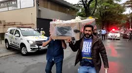 Demonstration in front of the house of the governor João Doria in Sao Paulo, Brazil