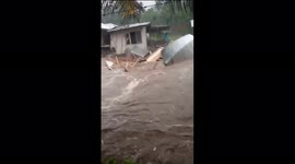 Three stalls at the Purbalingga Runjung Market were swept away by Indonesia's flash flood