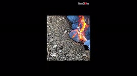 'Indonesian man cools molten lava by mixing it with water *INCREDIBLY SATISFYING*'