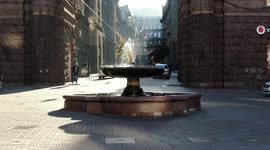 Street fountain in the center of Kyiv, Ukraine