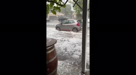 Australia: River Of Hail Flows Through Street In Tanunda During South Australia Storm