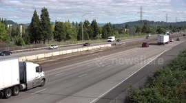 Interstate 5 next to Eugene/Springfield, Oregon in Lane County in June