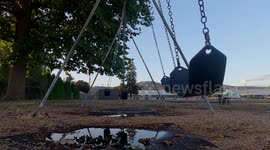 Empty playground in summer in Springfield, Oregon United States of America
