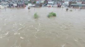 Footage shows the devastating flooding in Dumfries after a river burst its banks