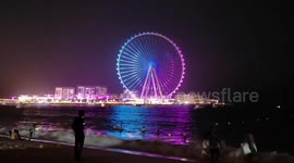Colorful display lights up world’s largest ferris wheel in Dubai