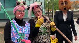 Climate Activists Stage Dirty Oil Protest Outside CoP26 Venue in Glasgow Ahead of UN Climate Change Conference