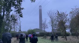 UK: Chimney Of Fawley Power Station In Hampshire Demolished
