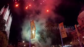 Fireworks let off outside Queen Elizabeth II Centre (QE2)