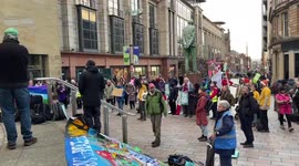 Stop The War Coalition holds a protest in central Glasgow as COP26 continues