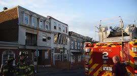 Structural collapse, South Oak Street, Mount Carmel, Pa, Drone 20211104