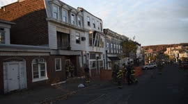 Structural collapse, South Oak Street, Mount Carmel, Pa, Drone 20211104
