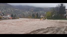 Flooded excavators Semizovac Bosnia and Herzegovina