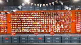 Shop selling instant noodles has varieties from around the world