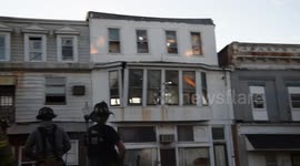 Structural collapse, South Oak Street, Mount Carmel, Pa, Drone 20211104