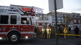 Structural collapse, South Oak Street, Mount Carmel, Pa, Drone 20211104