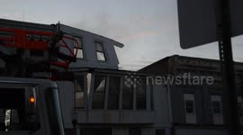 Structural collapse, South Oak Street, Mount Carmel, Pa, Drone 20211104