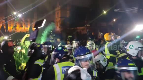 Violence at Million Mask March in London's Parliament Square