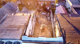 Drone Demolition  2 Structural collapse, South Oak Street, Mount Carmel, Pa, Drone 20211104