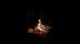Bonfire int he mountains